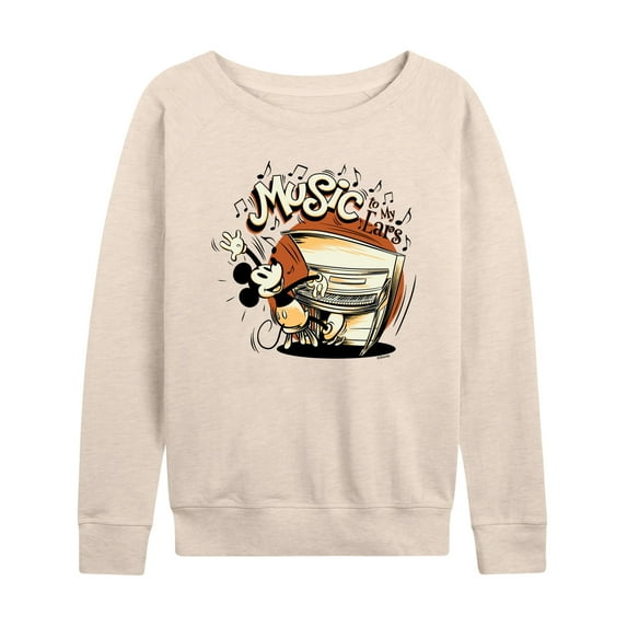 Mickey & Friends - Music To My Ears - Women's Lightweight French Terry Long Sleeve Shirt