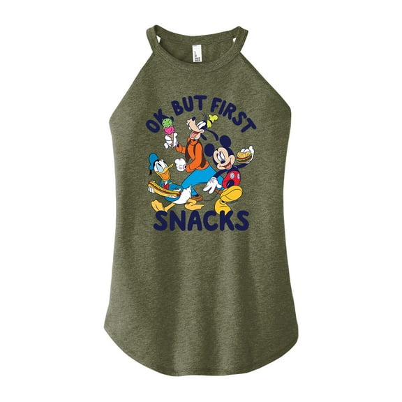 Mickey & Friends - Ok, But First Snacks - Juniors High Neck Tank Top