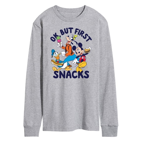 Mickey & Friends - Ok But First Snacks - Men's Long Sleeve T-Shirt