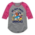 thumbnail image 1 of Mickey & Friends - Ok, But First Snacks - Toddler And Youth Girls Raglan Graphic T-Shirt, 1 of 5
