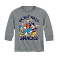 thumbnail image 1 of Mickey & Friends - Ok, But First Snacks - Toddler And Youth Long Sleeve Graphic T-Shirt, 1 of 5