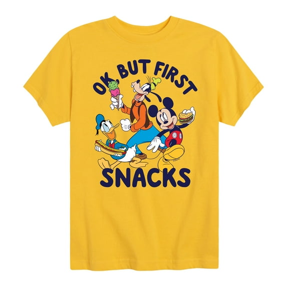 Mickey & Friends - Ok, But First Snacks - Toddler And Youth Short Sleeve Graphic T-Shirt