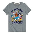 thumbnail image 1 of Mickey & Friends - Ok, But First Snacks - Toddler And Youth Short Sleeve Graphic T-Shirt, 1 of 5