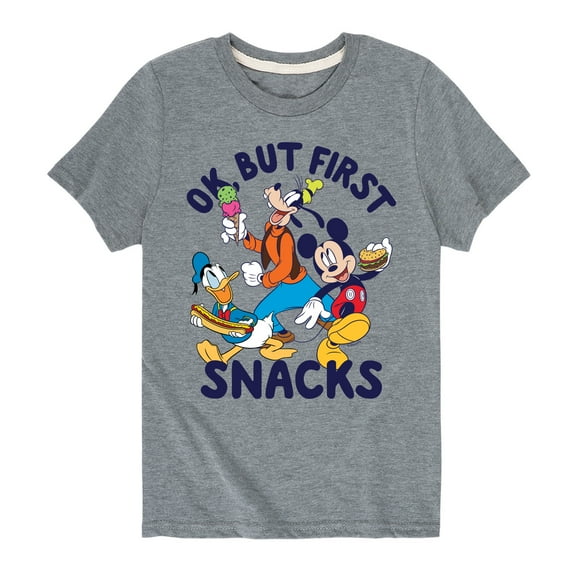 Mickey & Friends - Ok, But First Snacks - Toddler And Youth Short Sleeve Graphic T-Shirt