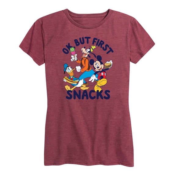 Mickey & Friends - Ok, But First Snacks - Women's Short Sleeve Graphic T-Shirt