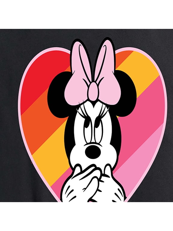 - Oops Minnie Rainbow Heart Women's Short Sleeve Graphic T-Shirt
