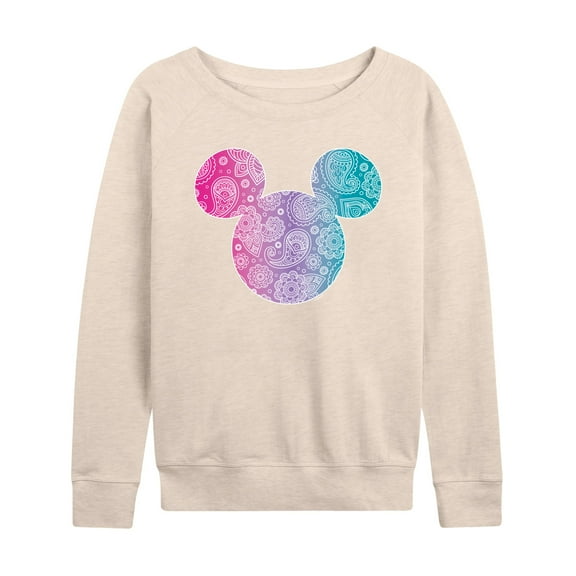 Mickey & Friends - Paisley Mickey - Women's Lightweight French Terry Long Sleeve Shirt