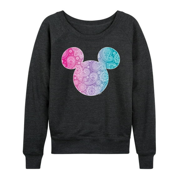 Mickey & Friends - Paisley Mickey - Women's Lightweight French Terry Long Sleeve Shirt