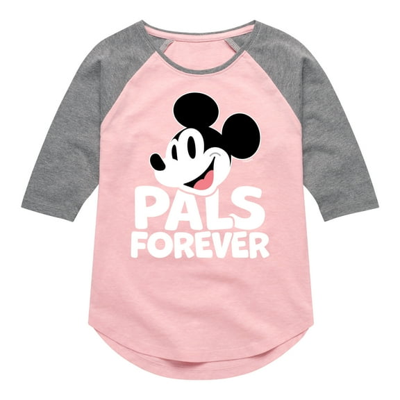 Mickey & Friends - Pals Forever - Toddler And Youth Girls Raglan Graphic T-Shirt