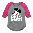 thumbnail image 1 of Mickey & Friends - Pals Forever - Toddler And Youth Girls Raglan Graphic T-Shirt, 1 of 4