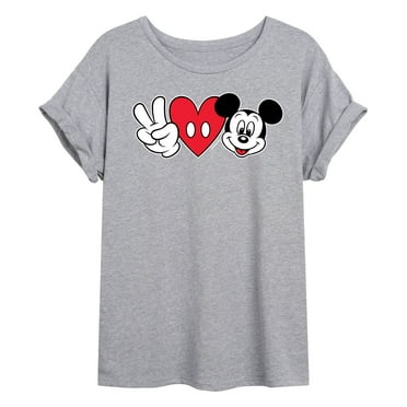 Mickey & Friends - Peace Love Mickey - Juniors Ideal Flowy Muscle T-Shirt