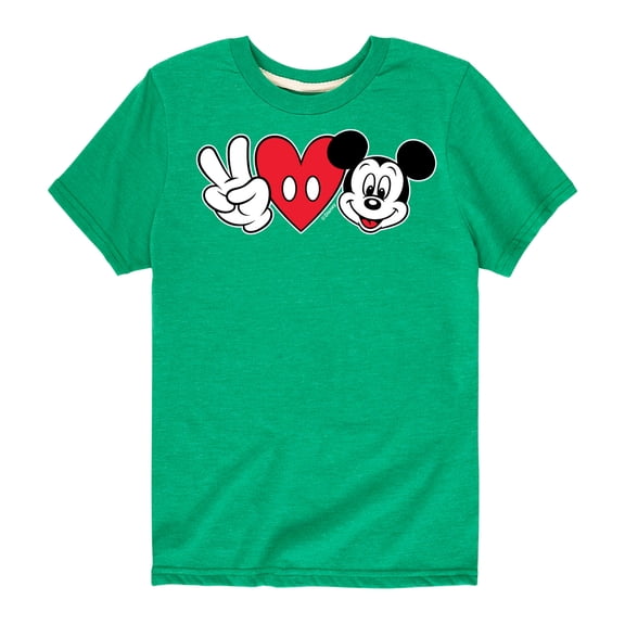 Mickey & Friends - Peace Love Mickey - Toddler And Youth Short Sleeve Graphic T-Shirt