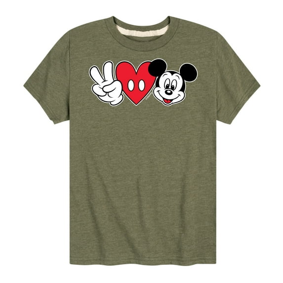 Mickey & Friends - Peace Love Mickey - Toddler And Youth Short Sleeve Graphic T-Shirt