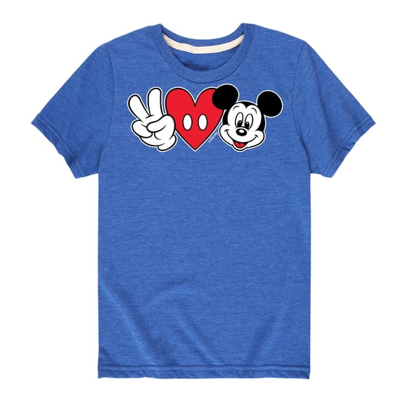 Mickey & Friends - Peace Love Mickey - Toddler And Youth Short Sleeve Graphic T-Shirt