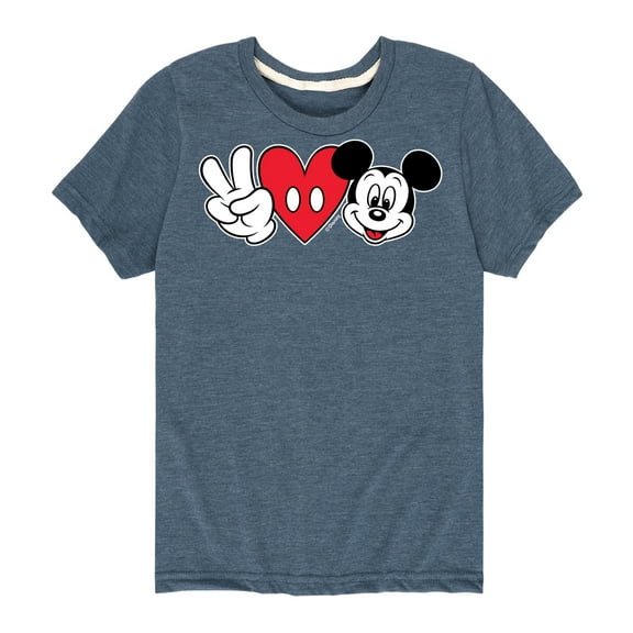 Mickey & Friends - Peace Love Mickey - Toddler And Youth Short Sleeve Graphic T-Shirt
