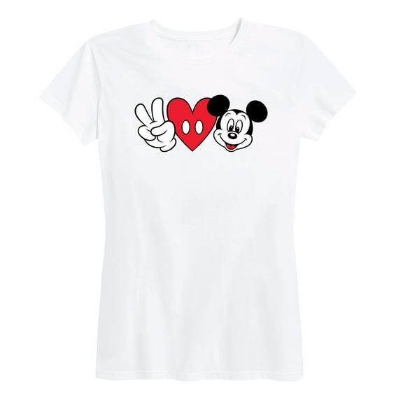 Mickey & Friends - Peace Love Mickey - Women's Short Sleeve Graphic T-Shirt