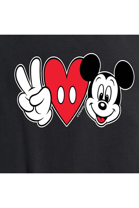 Mickey & Friends - Peace Love Mickey - Women's Short Sleeve Graphic T-Shirt