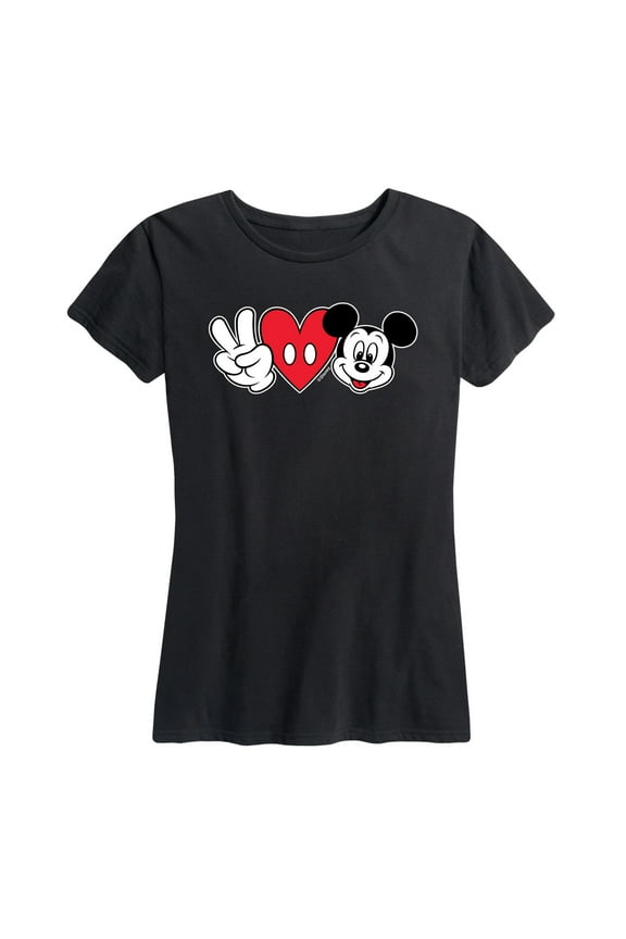 Mickey & Friends - Peace Love Mickey - Women's Short Sleeve Graphic T-Shirt