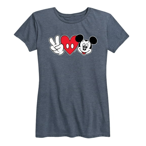 Mickey & Friends - Peace Love Mickey - Women's Short Sleeve Graphic T-Shirt
