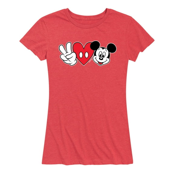 Mickey & Friends - Peace Love Mickey - Women's Short Sleeve Graphic T-Shirt