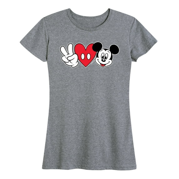 Mickey & Friends - Peace Love Mickey - Women's Short Sleeve Graphic T-Shirt