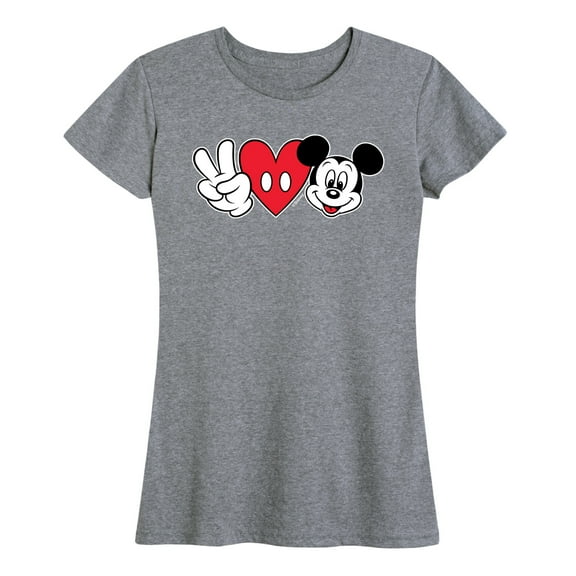Mickey & Friends - Peace Love Mickey - Women's Short Sleeve Graphic T-Shirt