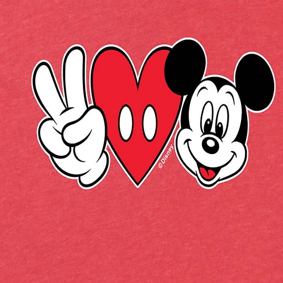 Mickey & Friends - Peace Love Mickey - Women's Short Sleeve Graphic T-Shirt