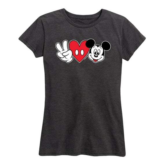 Disney - Peace Love Mickey - Women's Short Sleeve Graphic T-Shirt