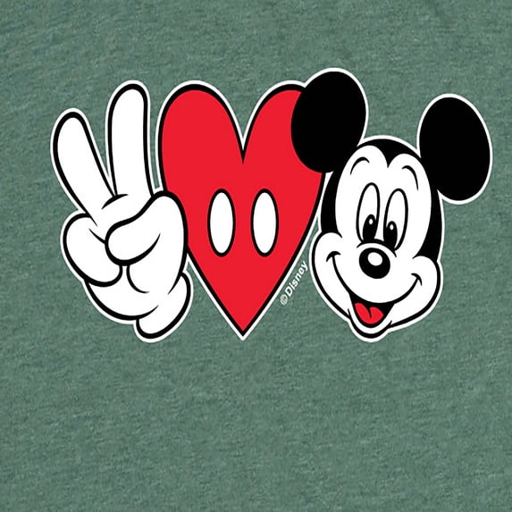 Mickey & Friends - Peace Love Mickey - Women's Short Sleeve Graphic T-Shirt