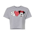thumbnail image 1 of Mickey & Friends - Peace Love Minnie - Juniors Cropped Cotton Blend T-Shirt, 1 of 5
