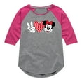 thumbnail image 1 of Mickey & Friends - Peace Love Minnie - Toddler And Youth Girls Raglan Graphic T-Shirt, 1 of 4