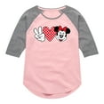 thumbnail image 1 of Mickey & Friends - Peace Love Minnie - Toddler And Youth Girls Raglan Graphic T-Shirt, 1 of 4