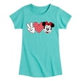 thumbnail image 1 of Mickey & Friends - Peace Love Minnie - Toddler And Youth Girls Short Sleeve Graphic T-Shirt, 1 of 5