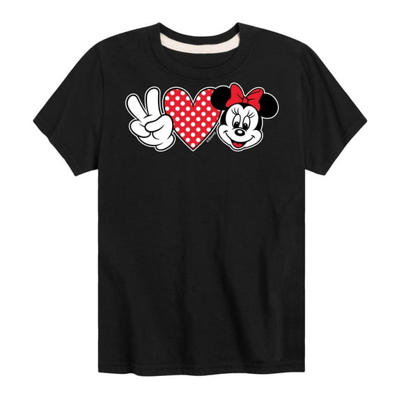 Mickey & Friends - Peace Love Minnie - Toddler And Youth Short Sleeve Graphic T-Shirt