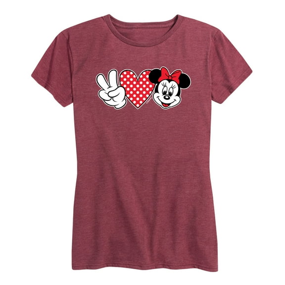 Mickey & Friends - Peace Love Minnie - Women's Short Sleeve Graphic T-Shirt
