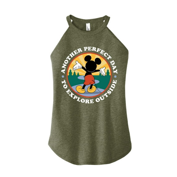 Mickey & Friends - Perfect Day To Explore Outside - Juniors High Neck Tank Top