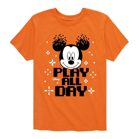 Mickey & Friends - Play All Day Pixels - Youth Short Sleeve Graphic T-Shirt