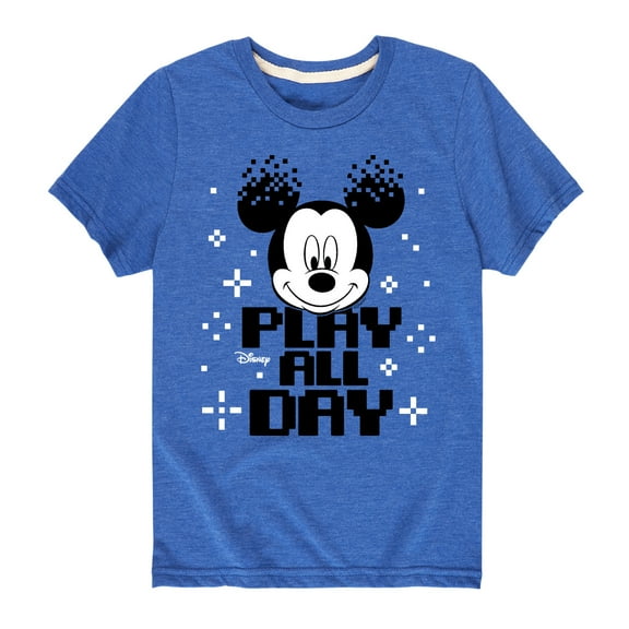 Mickey & Friends - Play All Day Pixels - Youth Short Sleeve Graphic T-Shirt