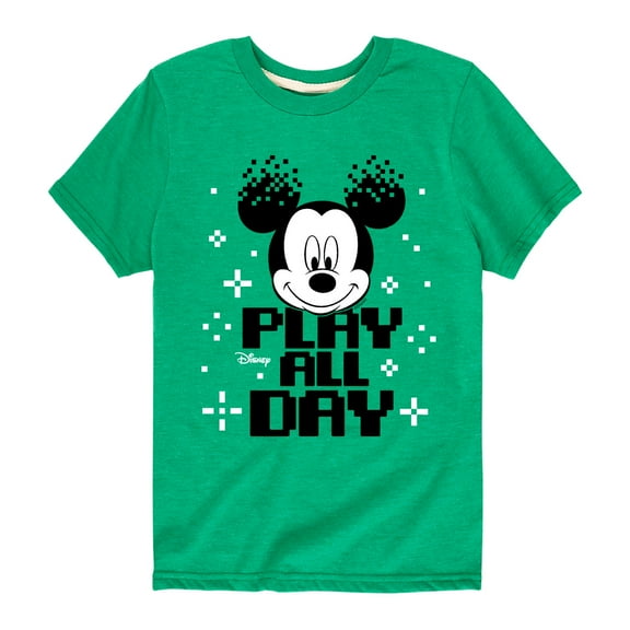 Mickey & Friends - Play All Day Pixels - Youth Short Sleeve Graphic T-Shirt