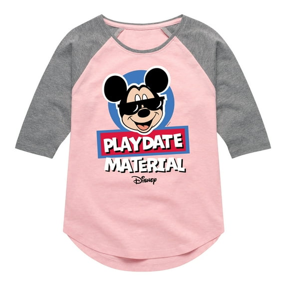 Mickey & Friends - Playdate Material - Toddler And Youth Girls Raglan Graphic T-Shirt