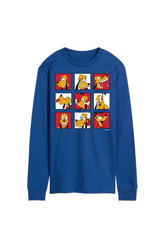 Mickey & Friends - Pluto Grid - Men's Long Sleeve T-Shirt