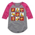 thumbnail image 1 of Mickey & Friends - Pluto Grid - Toddler And Youth Girls Raglan Graphic T-Shirt, 1 of 5