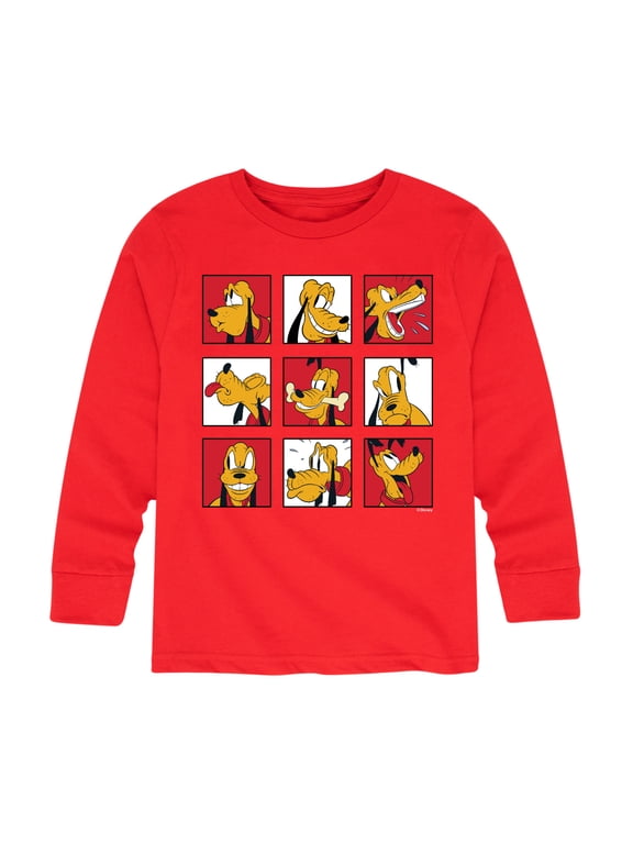 - Pluto Grid Boys' Long Sleeve Graphic T-Shirt