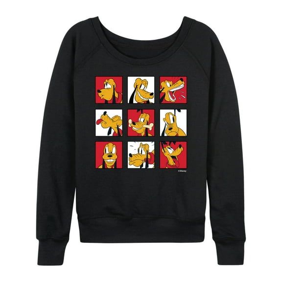 Mickey & Friends - Pluto Grid - Women's Lightweight French Terry Long Sleeve Shirt