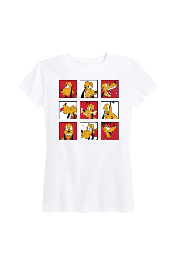 Mickey & Friends - Pluto Grid - Women's Short Sleeve Graphic T-Shirt
