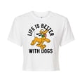 thumbnail image 1 of Mickey & Friends - Pluto Life Is Better With Dogs - Juniors Cropped Cotton Blend T-Shirt, 1 of 5