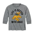 thumbnail image 1 of Mickey & Friends - Pluto Life Is Better With Dogs - Toddler And Youth Long Sleeve Graphic T-Shirt, 1 of 5