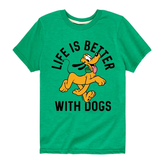 Mickey & Friends - Pluto Life Is Better With Dogs - Toddler And Youth Short Sleeve Graphic T-Shirt