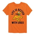 thumbnail image 1 of Mickey & Friends - Pluto Life Is Better With Dogs - Toddler And Youth Short Sleeve Graphic T-Shirt, 1 of 5