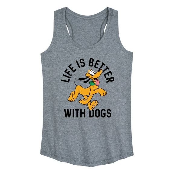 Mickey & Friends - Pluto Life Is Better With Dogs - Women's Racerback Tank Top